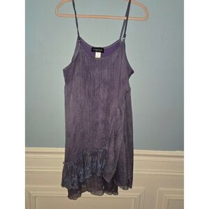 Purple Lilac Silk Blend Mini Lace Fairie Whimsigoth Flowy Dress Medium Fantasy